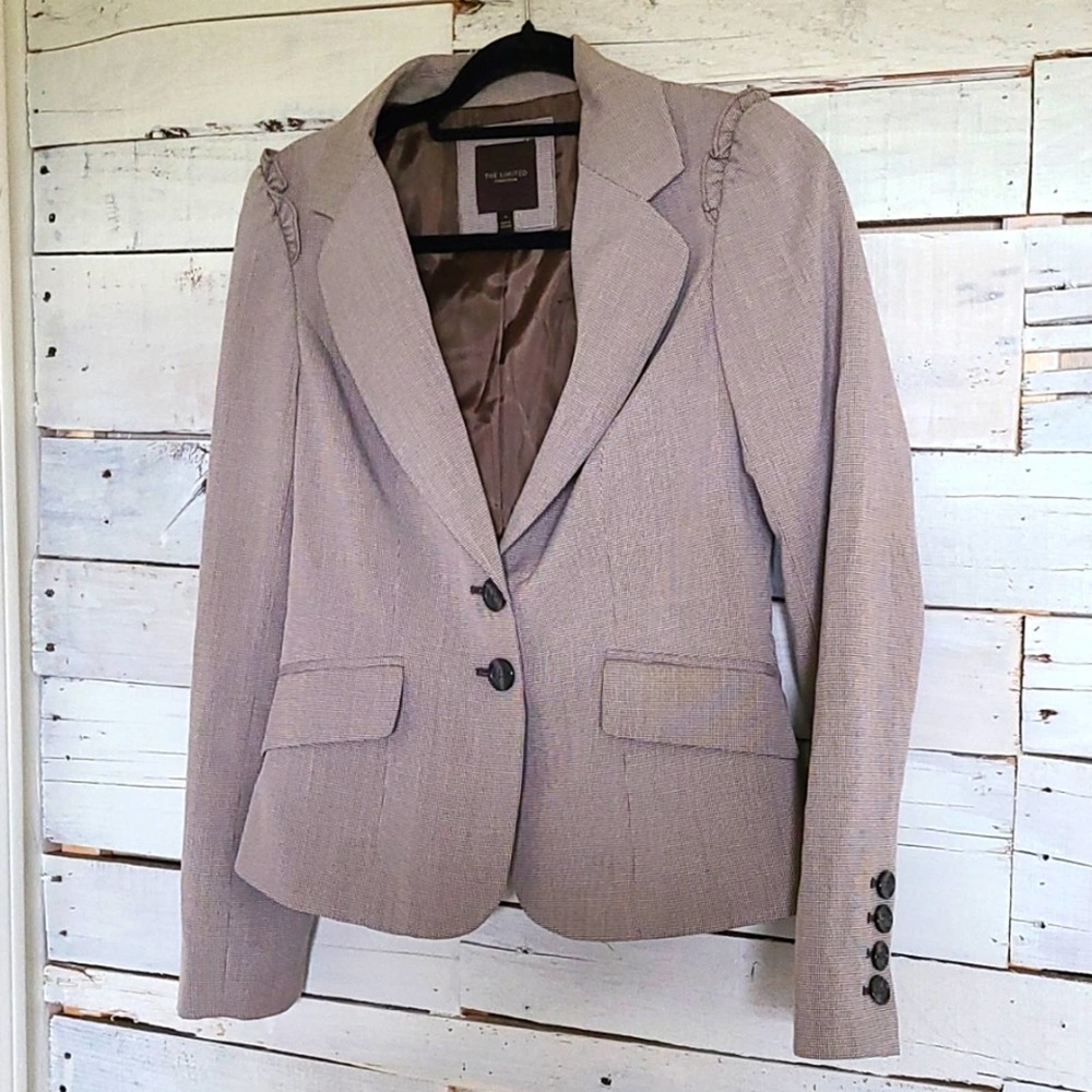 The Limited Collection Brown Blazer with Ruffle